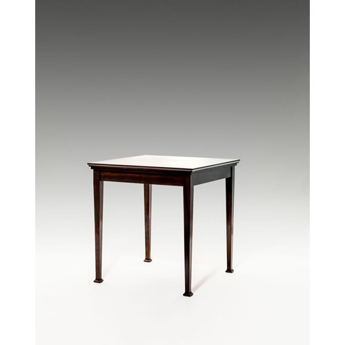 TABLE "KÖLN" from
FURNITURE FOR A GENTLEMEN’S STUDY
consisting of: bookcase, desk and chair, side table, long case clock
